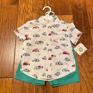 🚘 Toddler Boy Two Piece Outfit 💚